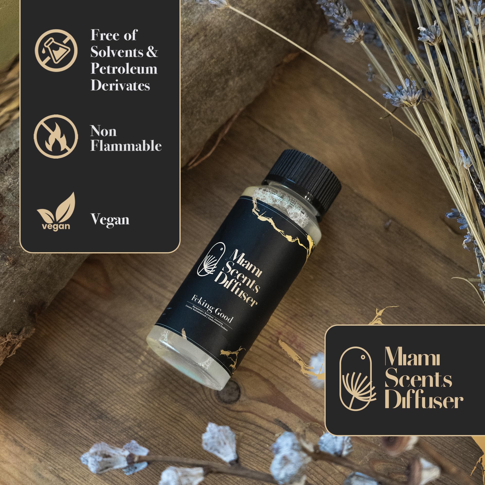Miami Scents Diffuser So Good refill sandalwood-creamy tone elevates spa-like spaces.