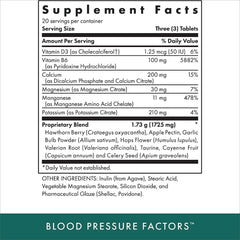 Michael's Blood Pressure Factors bottle label highlights natural calm and high potency for daily wellness.