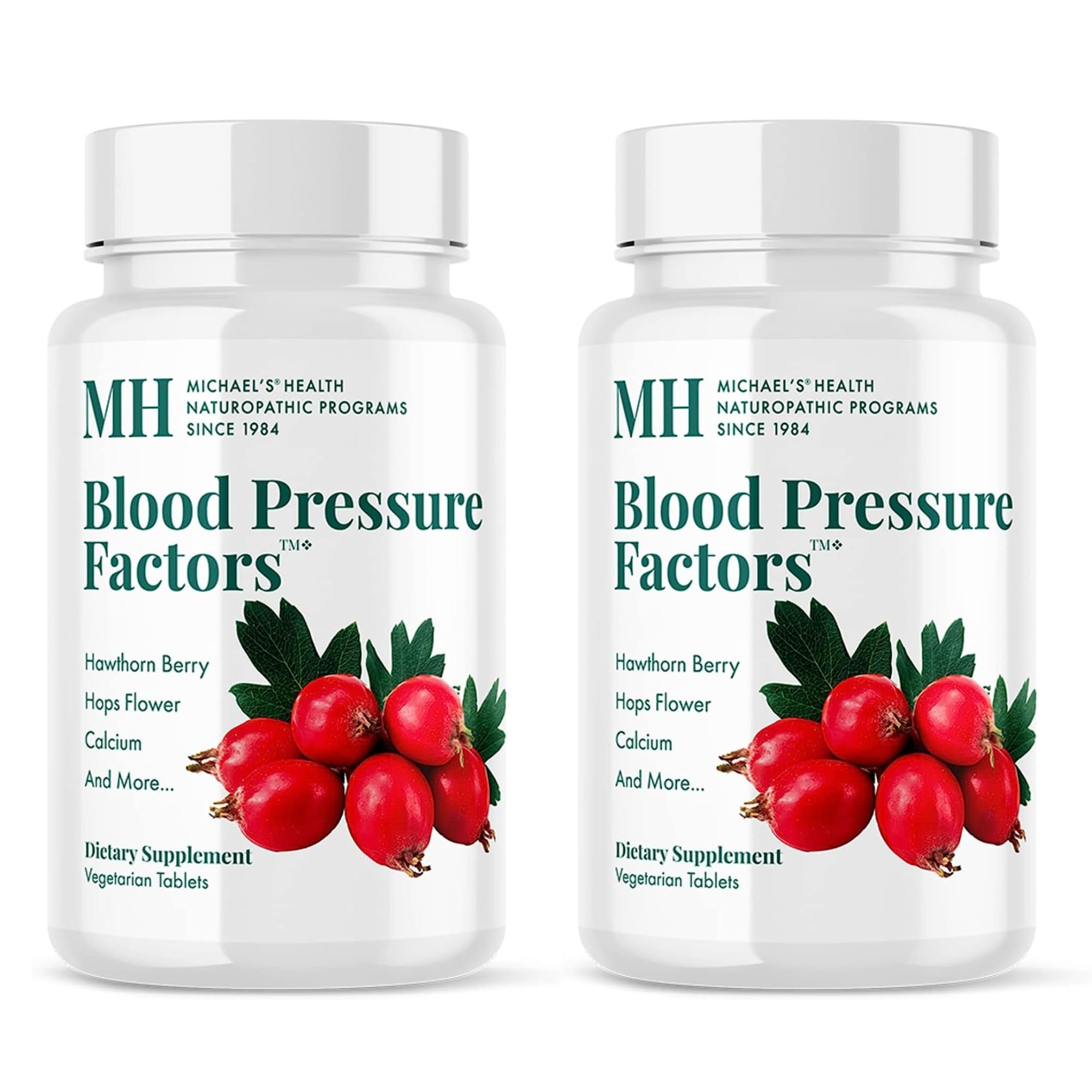 Michael's Blood Pressure Factors bottle demonstrates fluid balance support for everyday well-being.