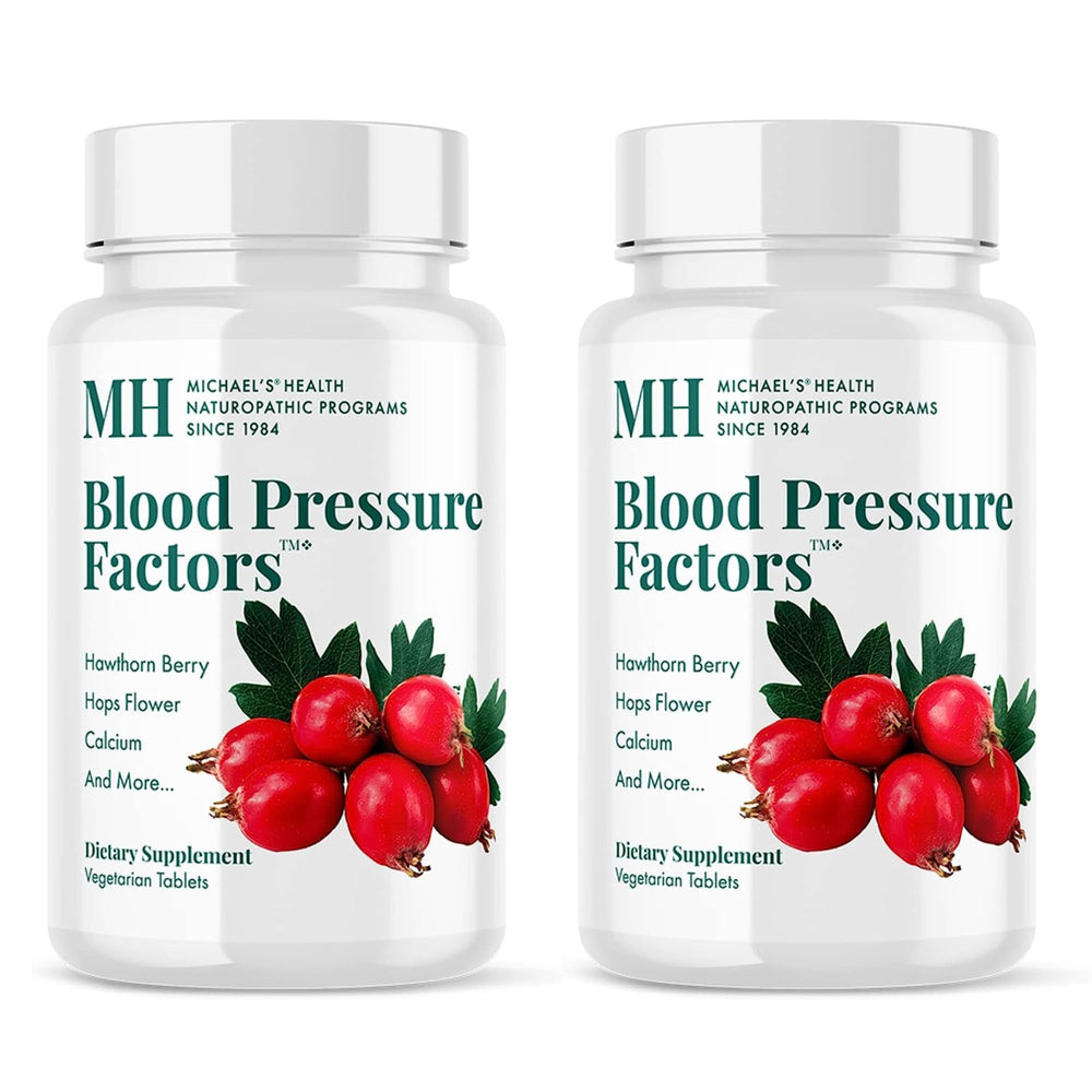 Michael's Blood Pressure Factors bottle demonstrates fluid balance support for everyday well-being.