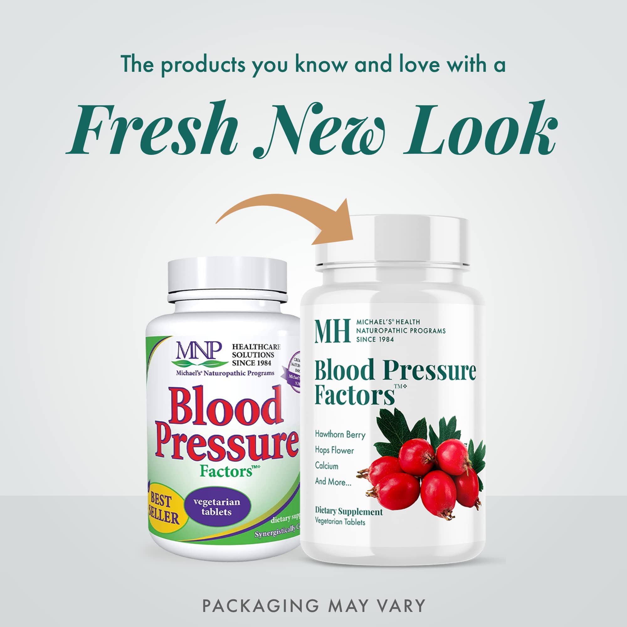 Michaels Blood Pressure Factors packaging on shelf, emphasizing kosher and high-potency formula.