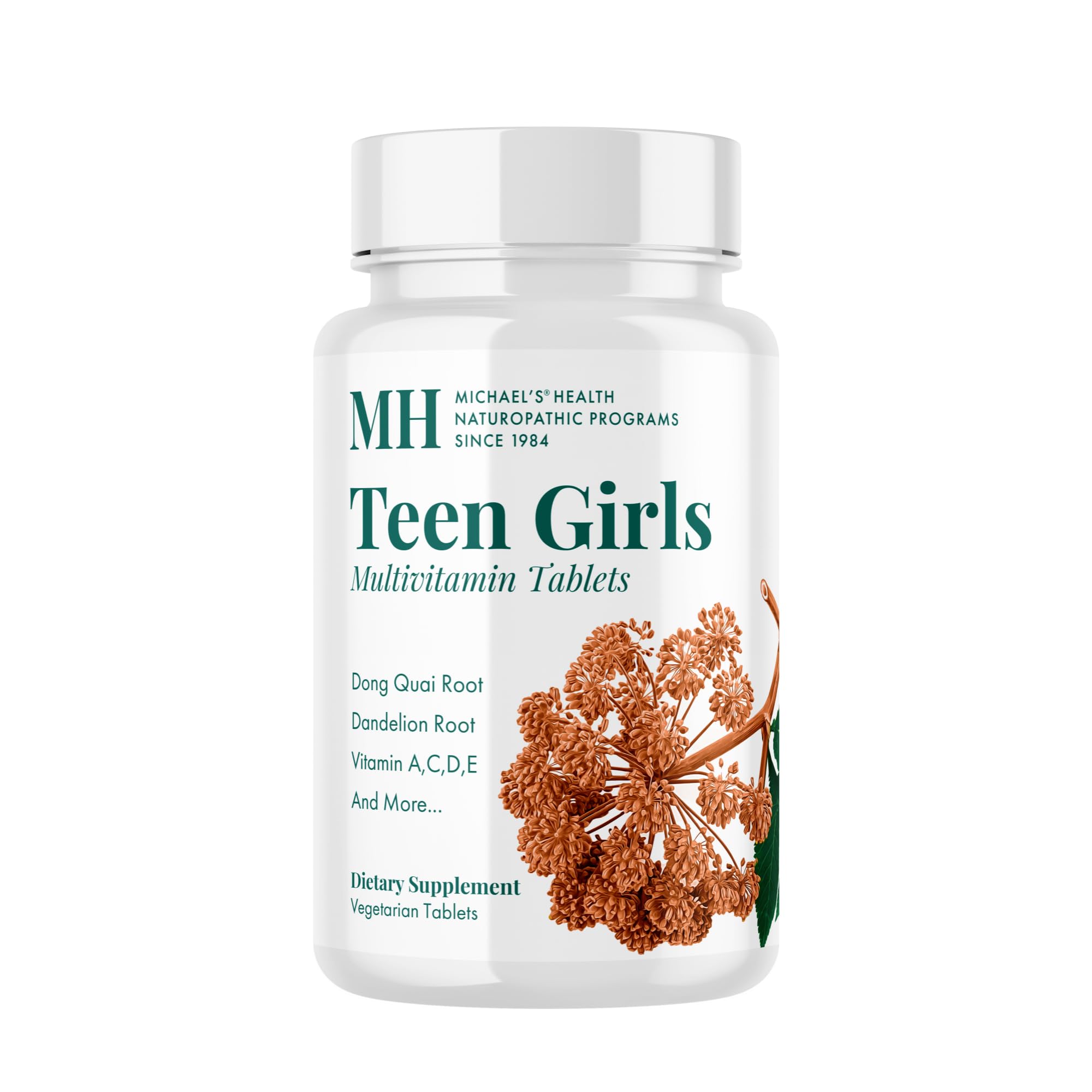 Michael's Health Naturopathic Teen Girls Multivitamin bottle front for daily teen vitality