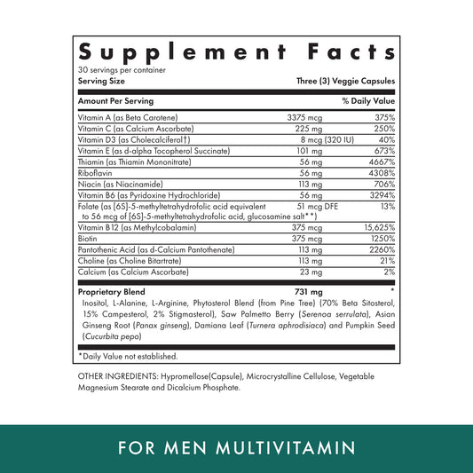 MICHAEL'S Men's Multivitamin label close-up showing vitamin blend and kosher notes.