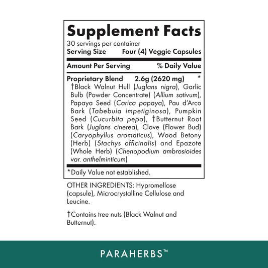 Michael's Paraherbs label-front shows kosher, vegetarian formula for gut-friendly daily wellness