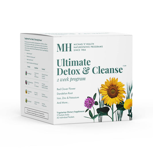 MICHAEL'S Ultimate Detox 14-day packets displayed for easy daily use.