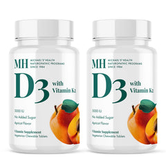 MICHAEL'S Vitamin D3 with K2 apricot chewables bottle for convenient daily bone support