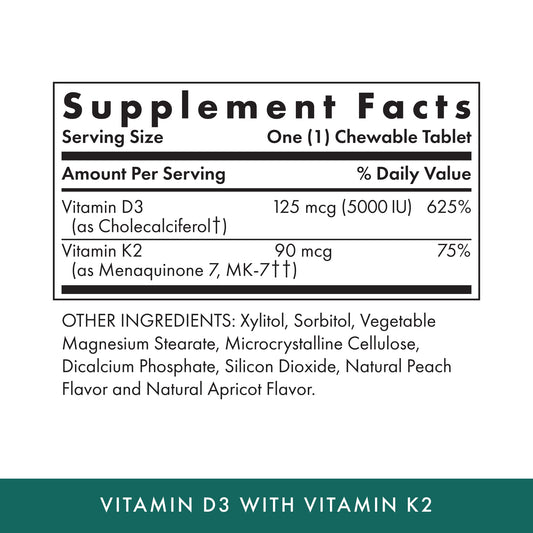 MICHAEL'S Vitamin D3 with K2 apricot chewables label close-up highlighting high potency