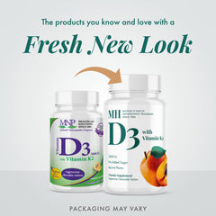 MICHAEL'S Vitamin D3 with K2 apricot chewables tablets in hand for daily use