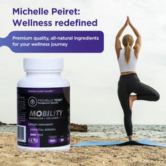 Michelle Peiret Mobility gluten-free and non-GMO badge on packaging