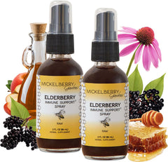 Mickelberry Gardens elderberry throat spray bottle for daily immune support