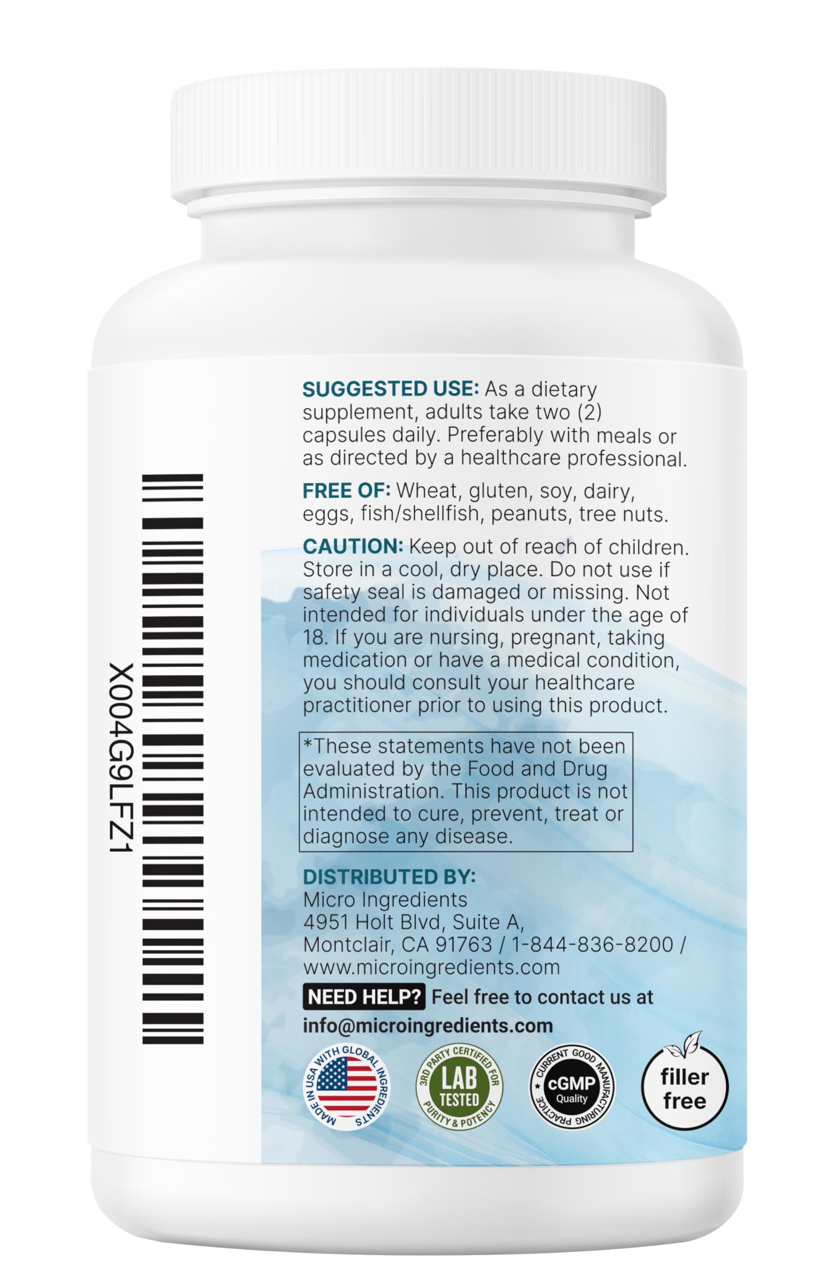 Micro Ingredients 240 capsules in one bottle supports consistent daily dosing.