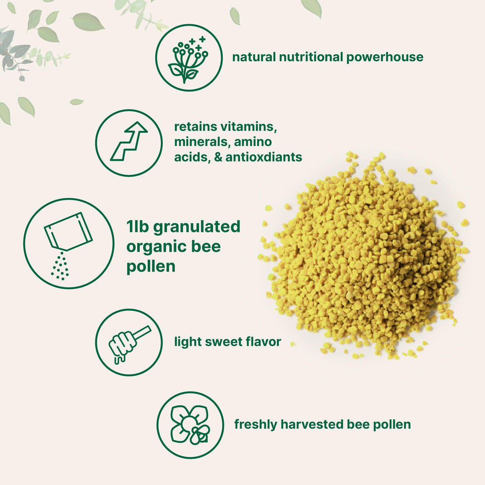 Bee pollen granules sprinkled on yogurt by Micro Ingredients