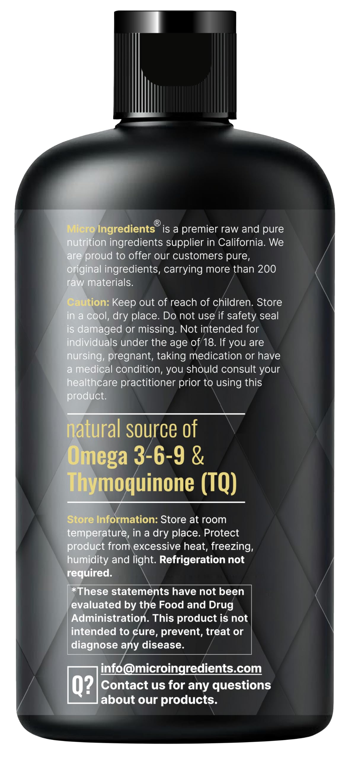 Micro Ingredients black seed oil on skin for potential topical care.