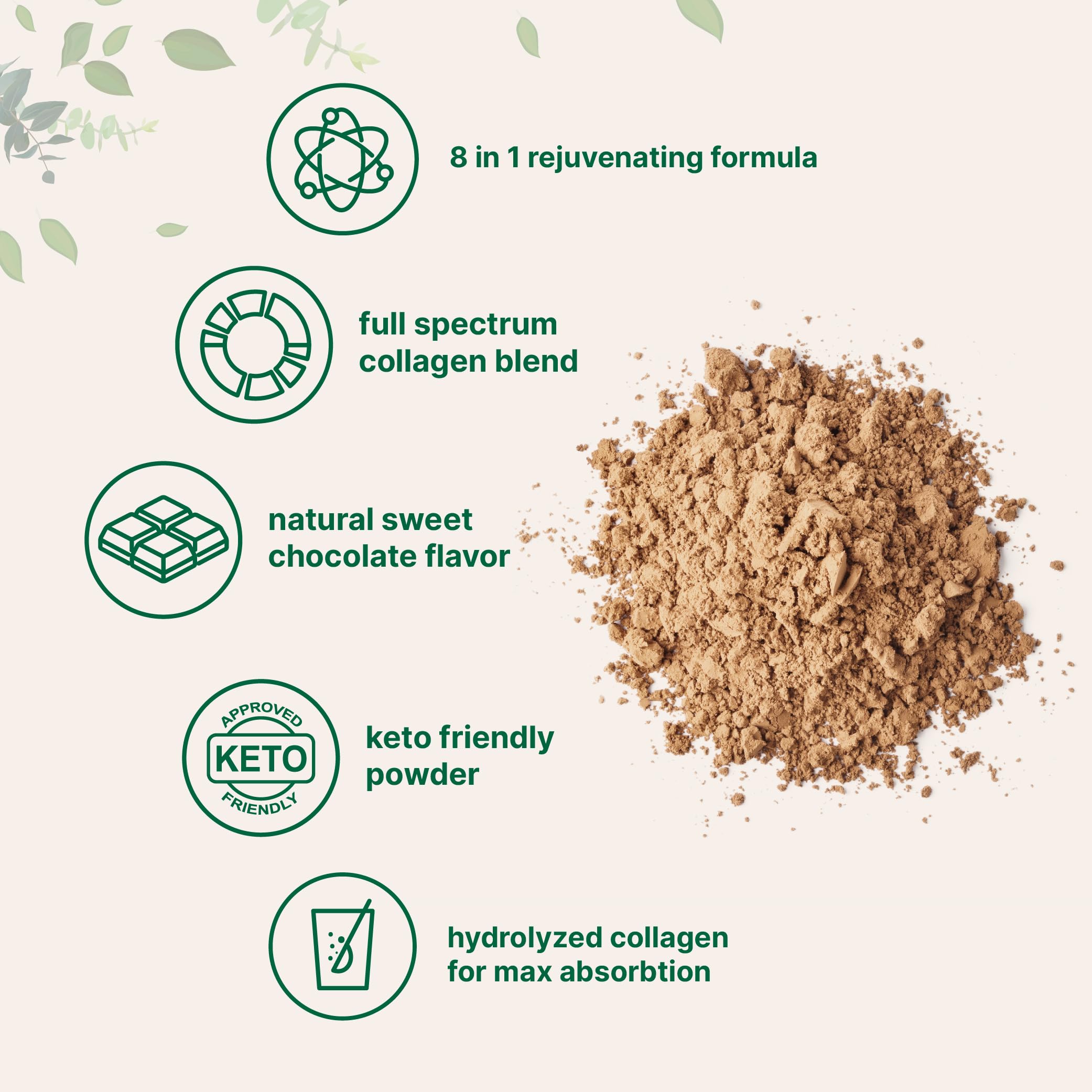 Close-up nutrition label on Micro Ingredients collagen powder.