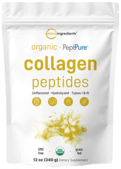 Micro Ingredients collagen peptides powder bottle for easy daily use and potential skin support.