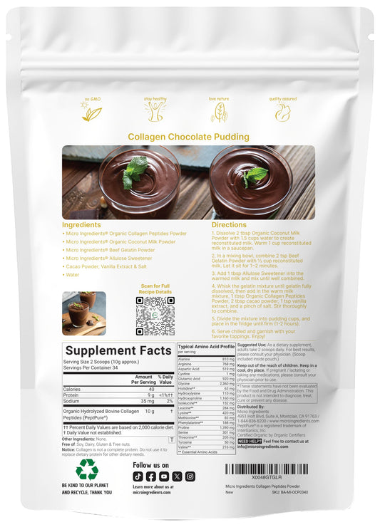 Micro Ingredients collagen peptides powder scoop for precise serving and consistent intake.