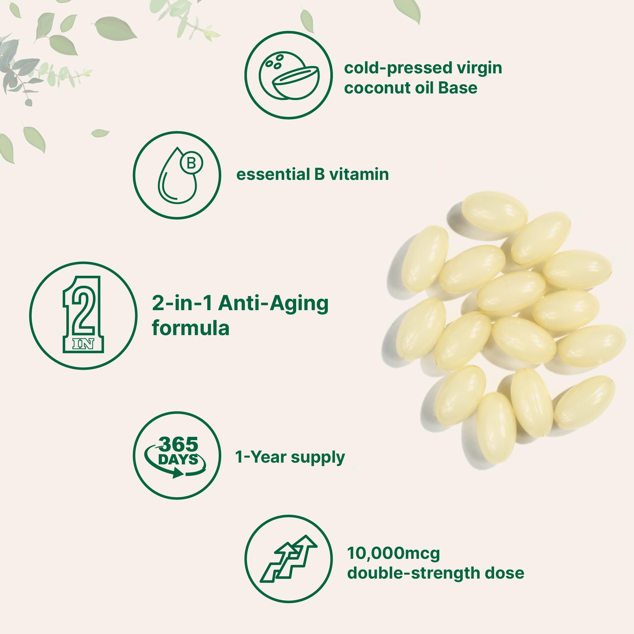 Micro Ingredients D-Biotin 10,000mcg softgel capsule close-up.