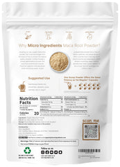 Gelatinized maca powder bag designed for easier absorption in smoothies.
