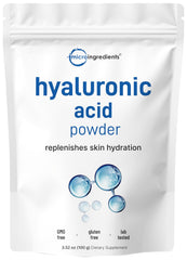 Micro Ingredients Hyaluronic Acid Serum Powder bottle for skin hydration.