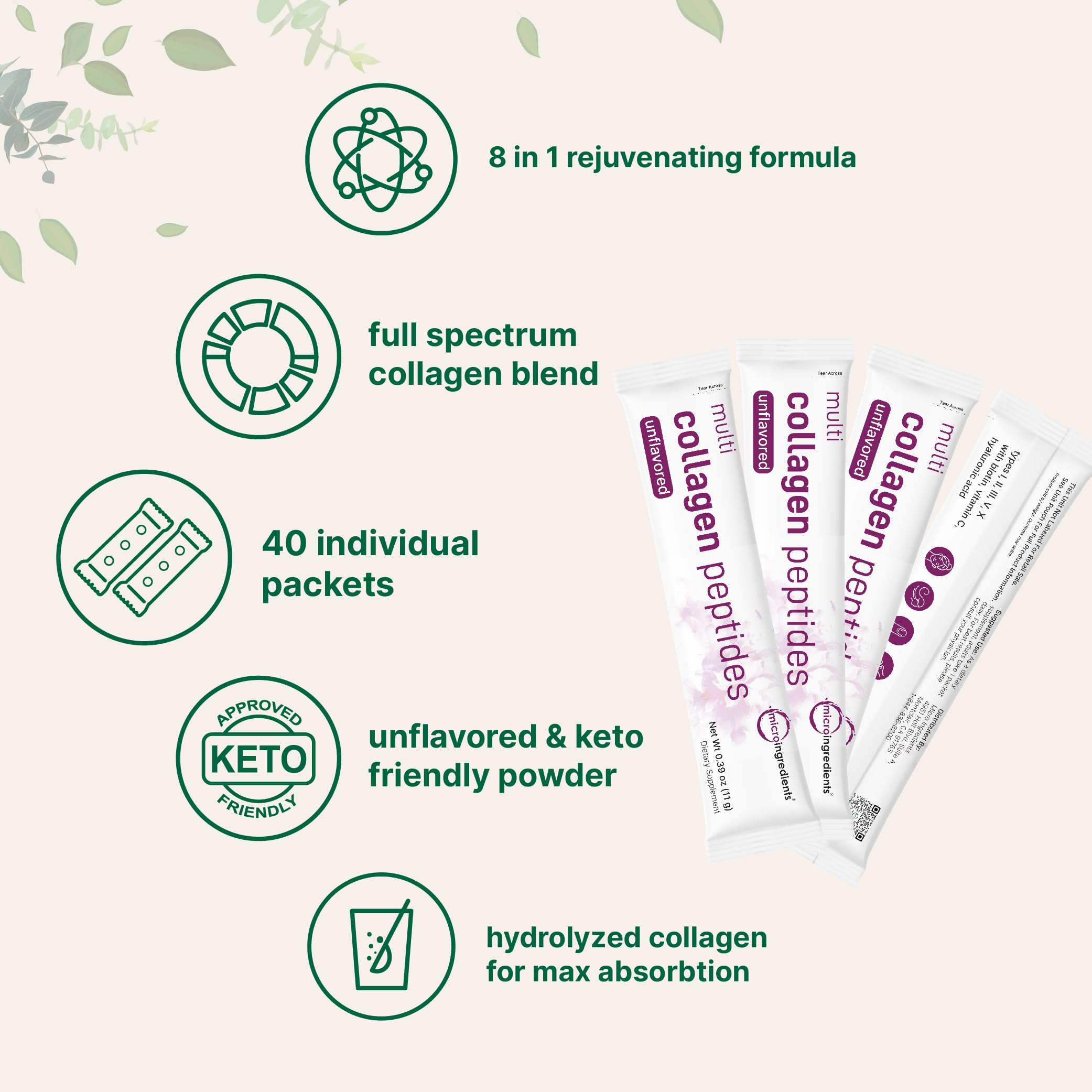 Micro Ingredients hyaluronic acid vitamin c biotin label emphasizes hydrating and nourishing benefits.