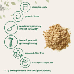 Micro Ingredients ginseng powder texture closeup showing fine consistency ideal for shakes.