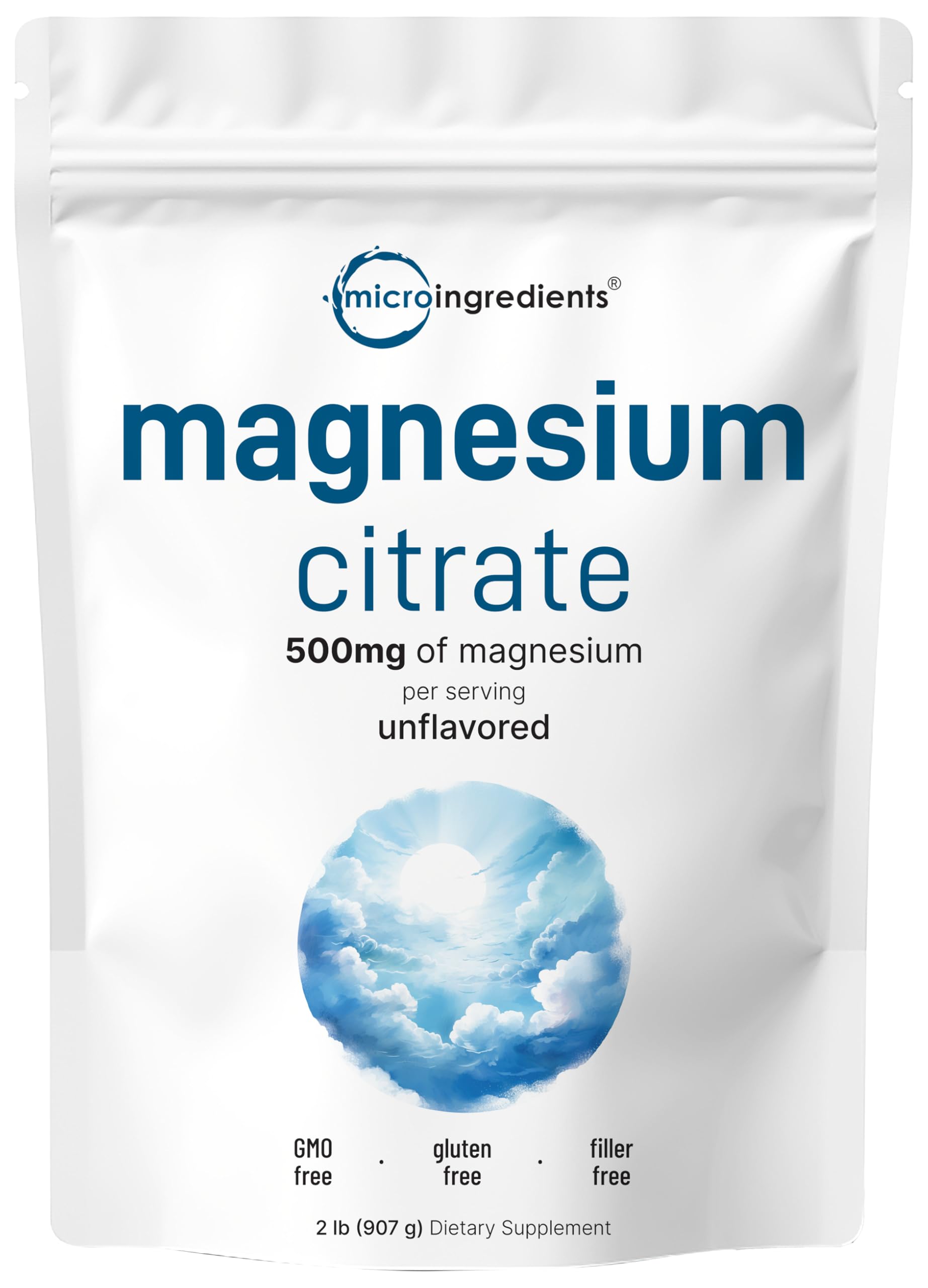 Micro Ingredients Magnesium Citrate Powder bottle for daily relaxation support