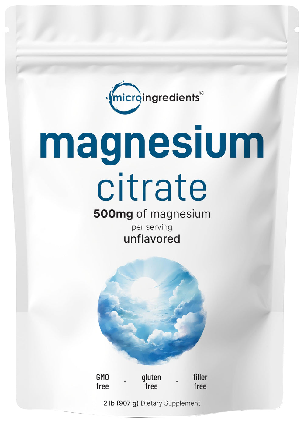 Micro Ingredients Magnesium Citrate Powder bottle for daily relaxation support