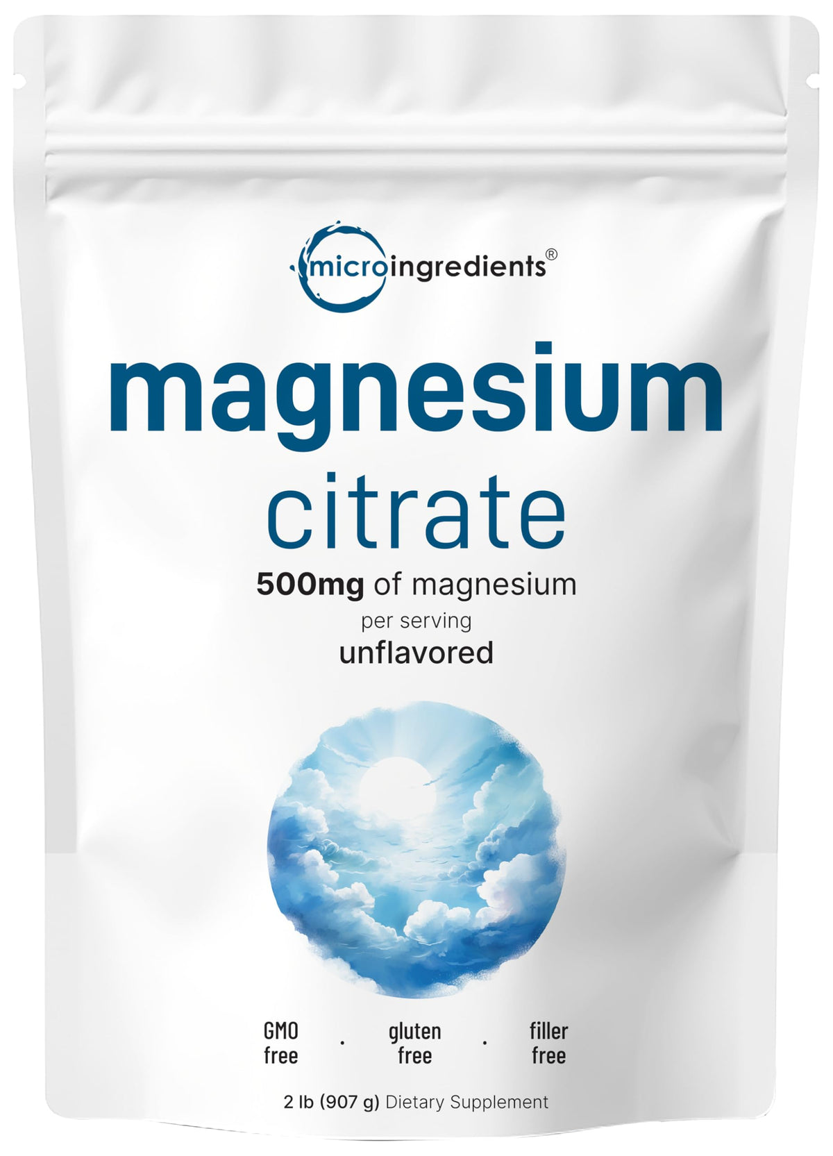 Micro Ingredients Magnesium Citrate Powder bottle for daily relaxation support