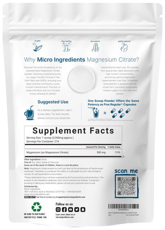 Magnesium Citrate Powder scoop showing precise measurement for consistency