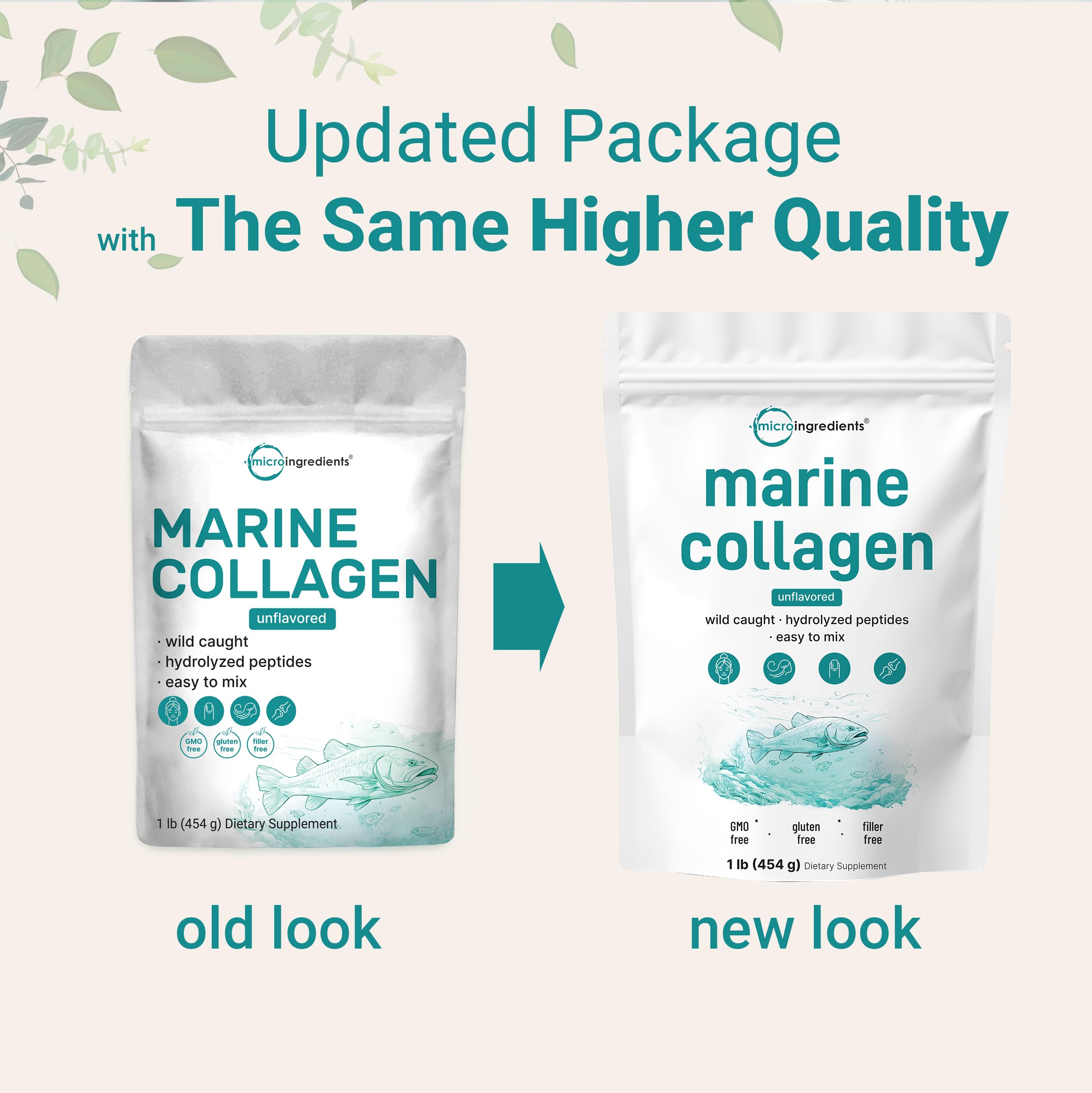 Unflavored Marine Collagen blends smoothly into coffee or tea.