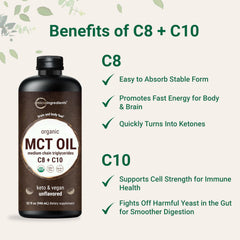 Micro Ingredients MCT Oil sourced from organic coconuts for premium fuel.