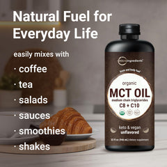 Micro Ingredients MCT Oil blended into coffee for creamy energy boost.