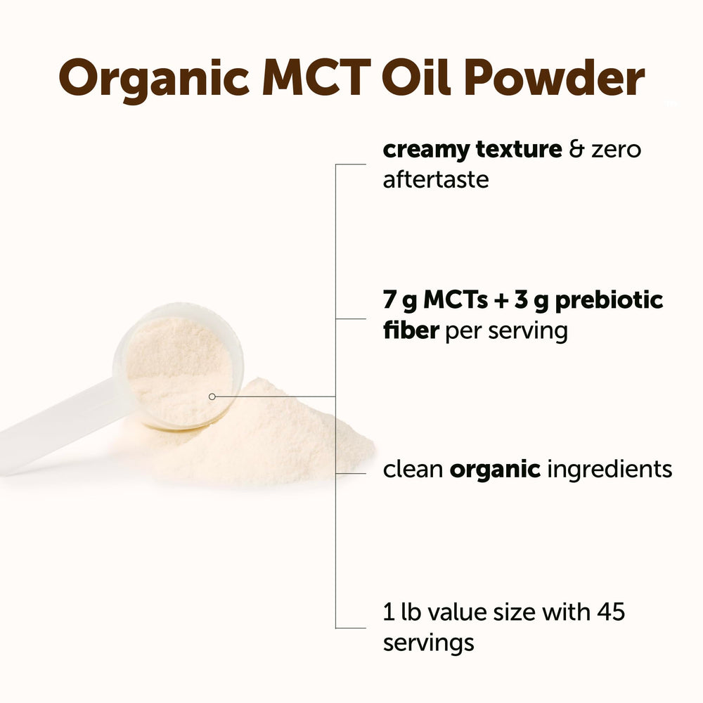 Micro Ingredients MCT powder blended into smoothie for quick energy.