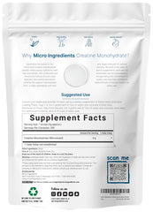 Micro Ingredients micronized creatine powder scoop for easy dosing.