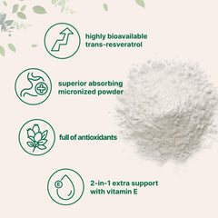Micro Ingredients micronized Resveratrol powder close-up reveals fine texture for smooth mixing