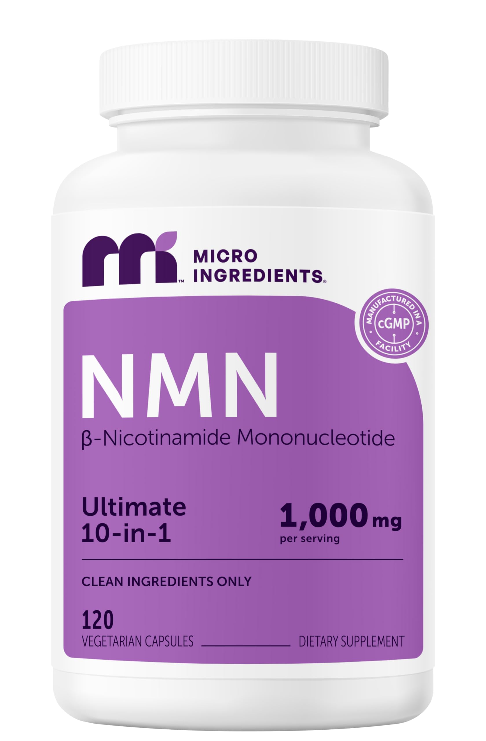 Micro Ingredients NMN Complex bottle - clean vegan capsules for daily wellness.