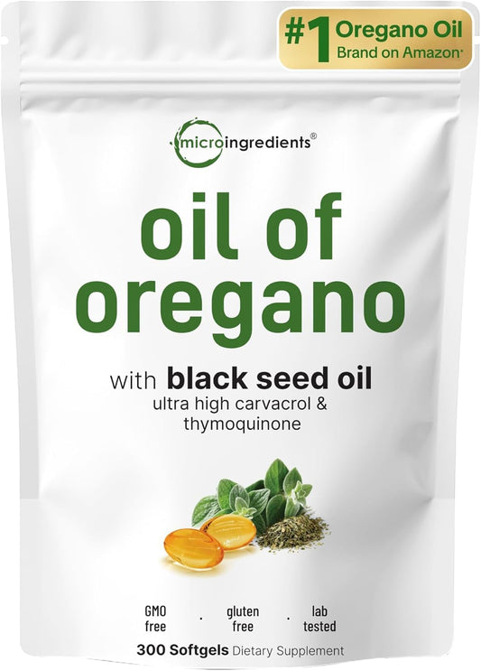 Micro Ingredients Oil of Oregano Softgels bottle for daily wellness support.
