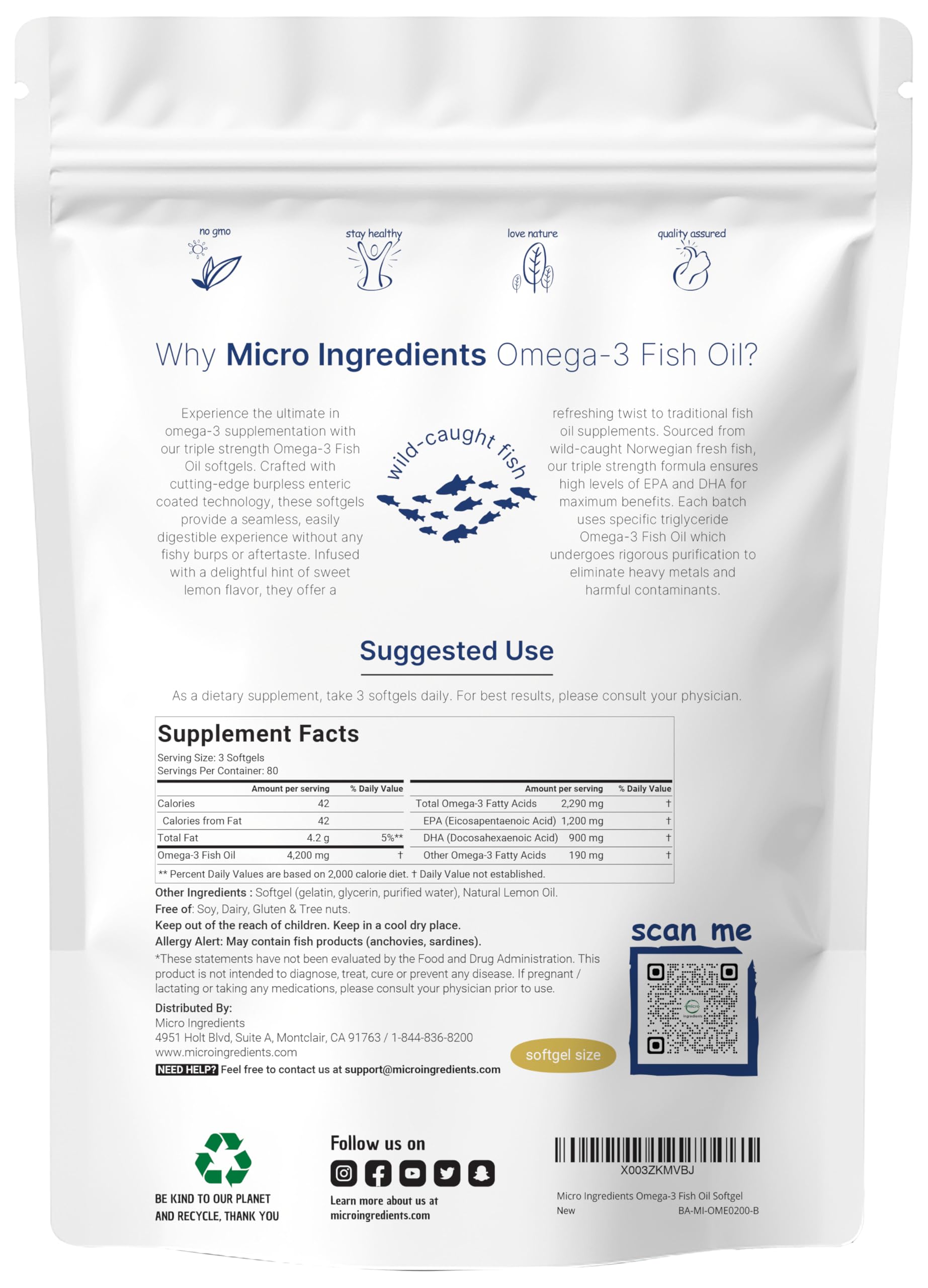 Micro Ingredients non-GMO formula is soy, dairy, and gluten-free with third-party testing.