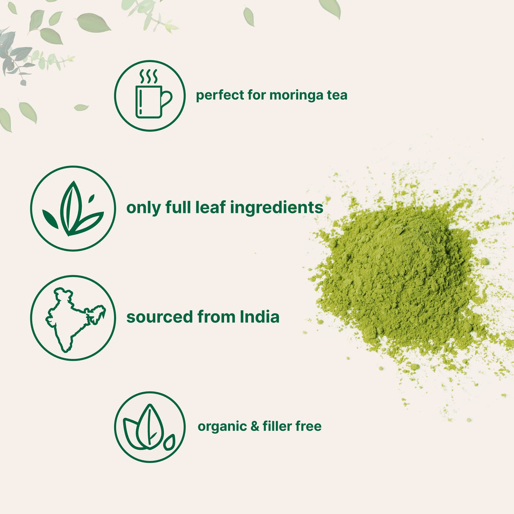 Micro Ingredients Organic moringa packaging confirms USDA Organic status and purity.