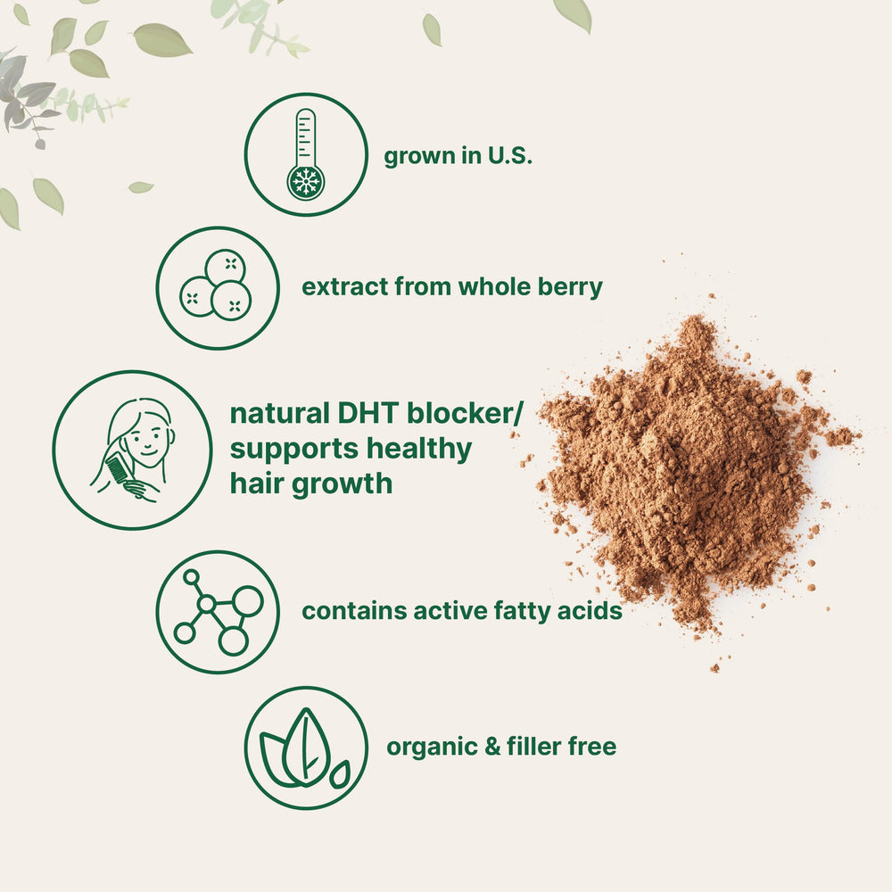Micro Ingredients organic saw palmetto label highlighting sustainable sourcing