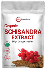 Micro Ingredients Organic Schisandra Powder bottle shows premium adaptogen for daily vitality