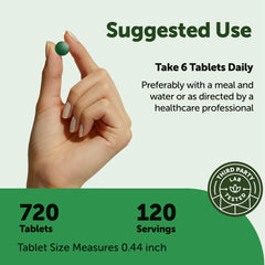 Micro Ingredients Organic Spirulina tablets close-up vibrant green color