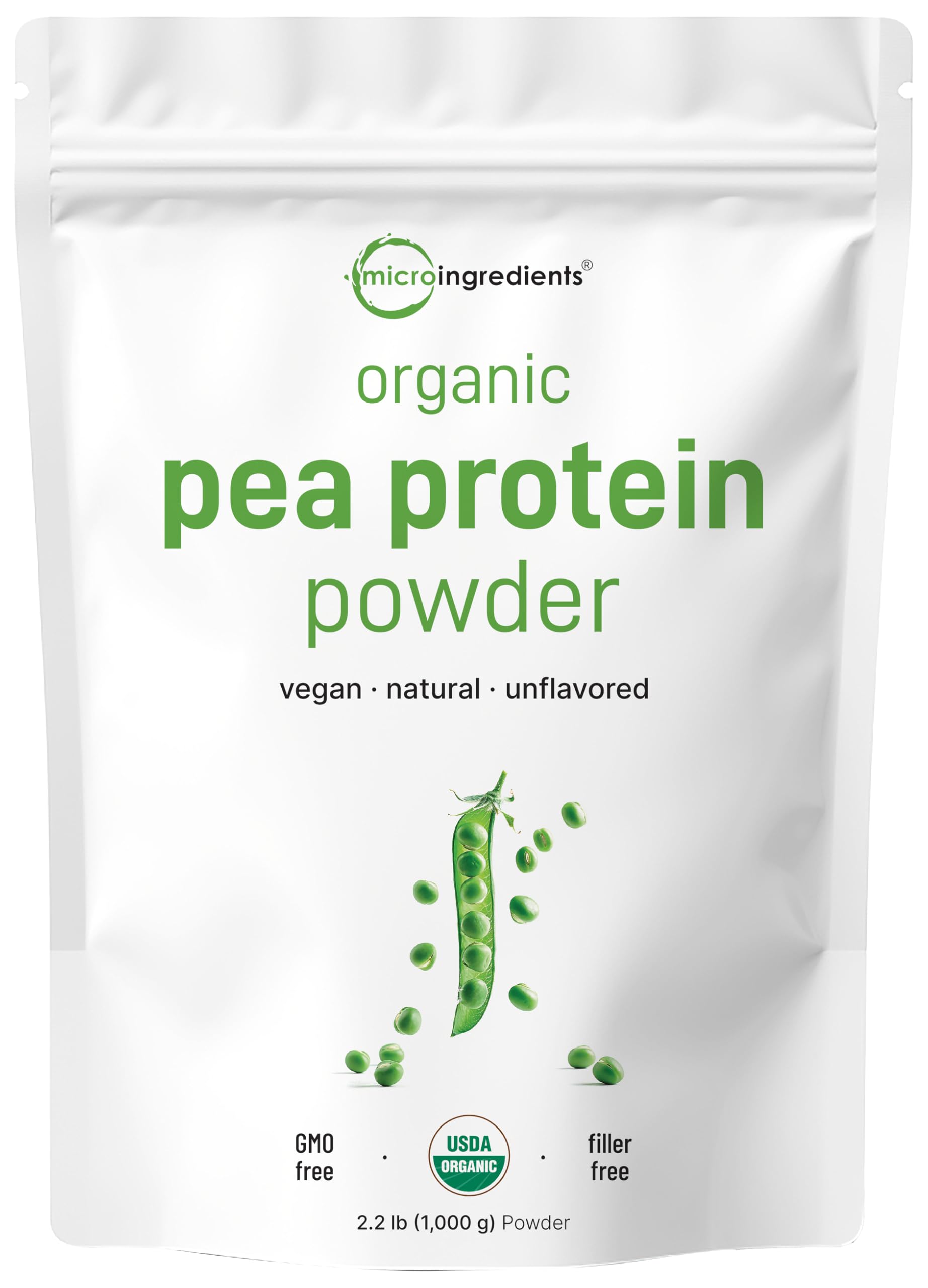Micro Ingredients pea protein powder 1kg bulk ready for shakes.