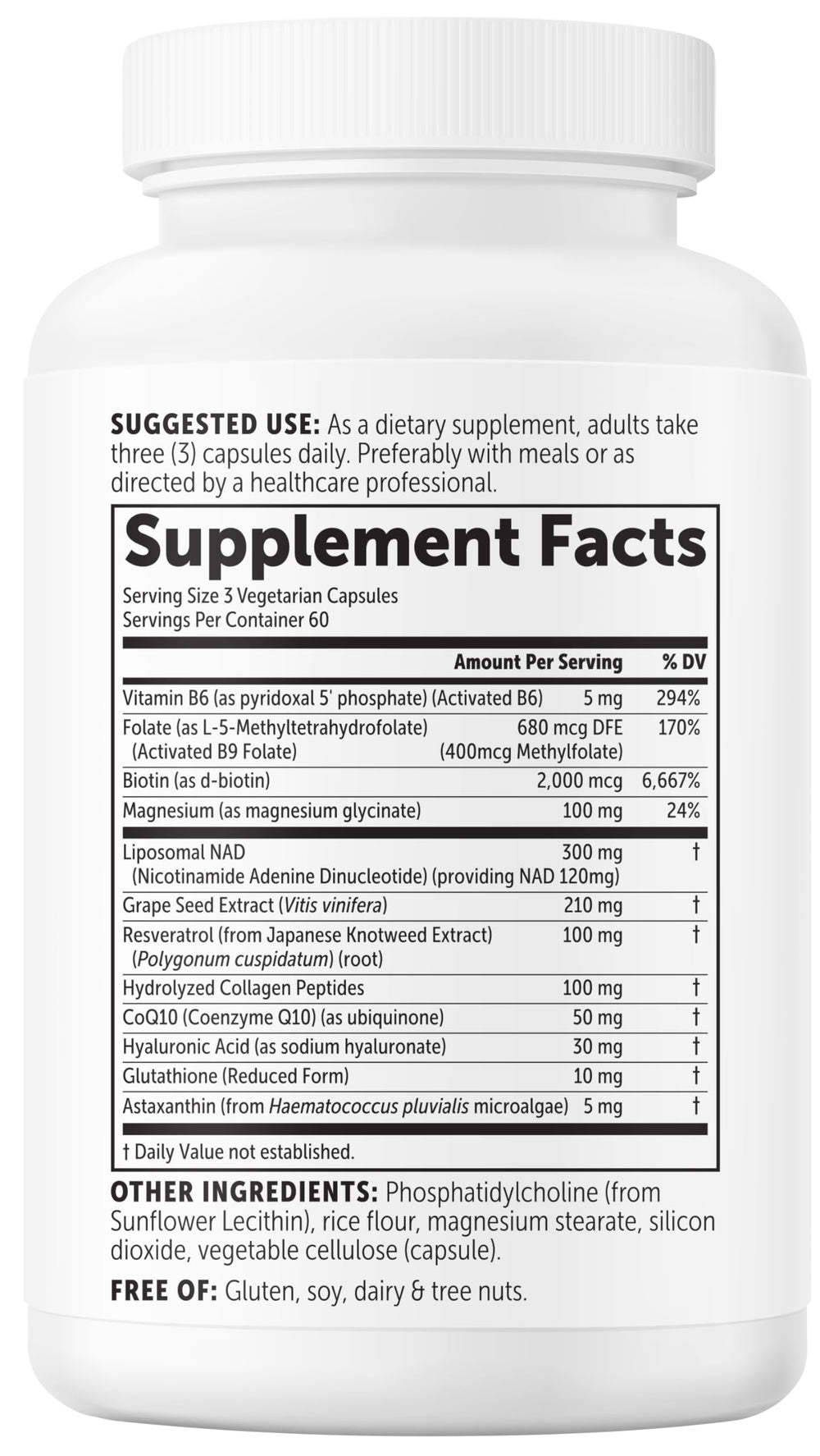 Micro Ingredients Sunflower lecithin and phosphatidylcholine emphasize liposomal delivery.