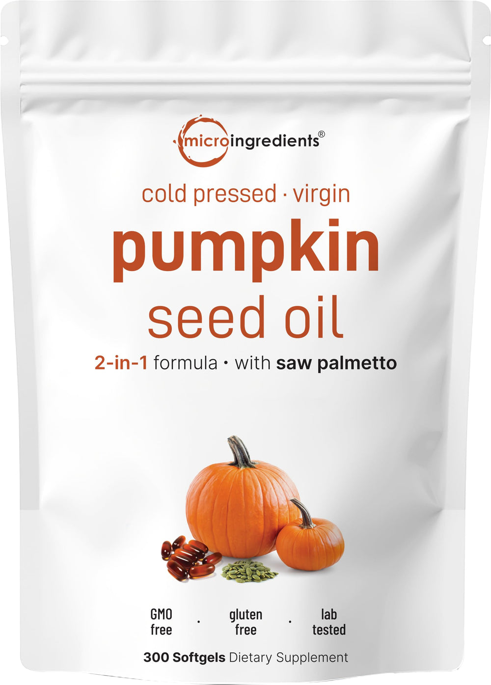 Micro Ingredients pumpkin seed oil with saw palmetto bottle – premium daily wellness support