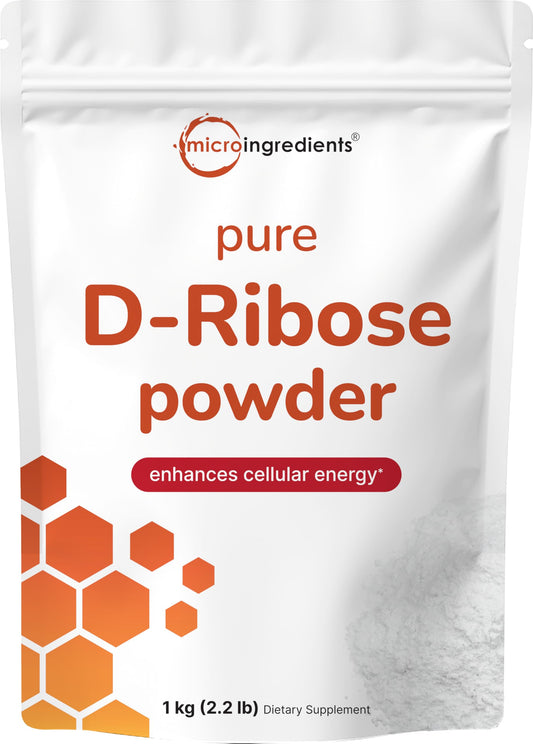 Micro Ingredients Pure D Ribose powder in packaging shows pharmaceutical-grade quality