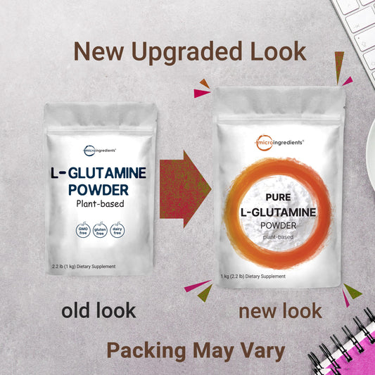 Micro Ingredients Pure L-Glutamine powder scoop shows precise daily measurement.