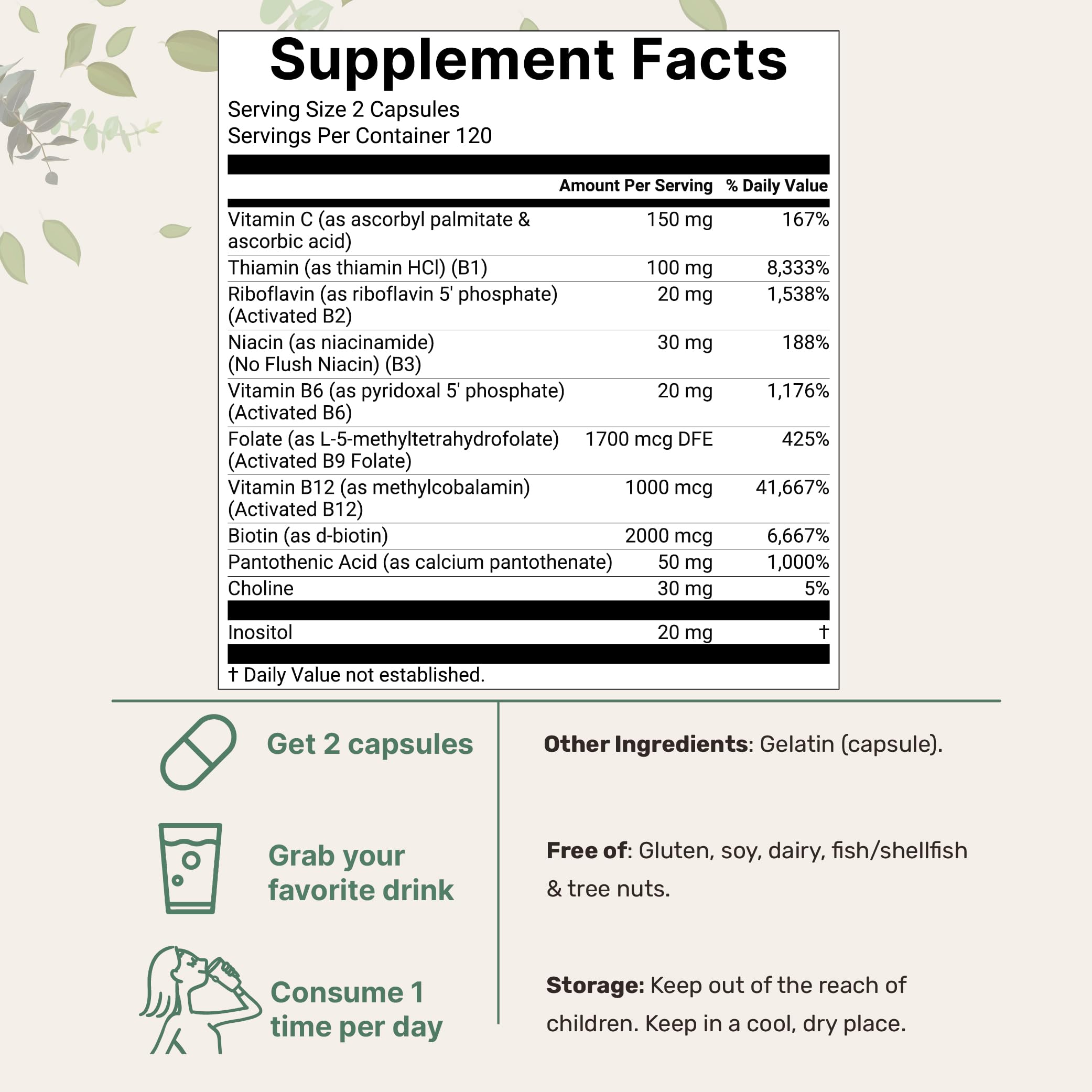Micro Ingredients Pure Methylated B Complex capsules for reliable daily support.