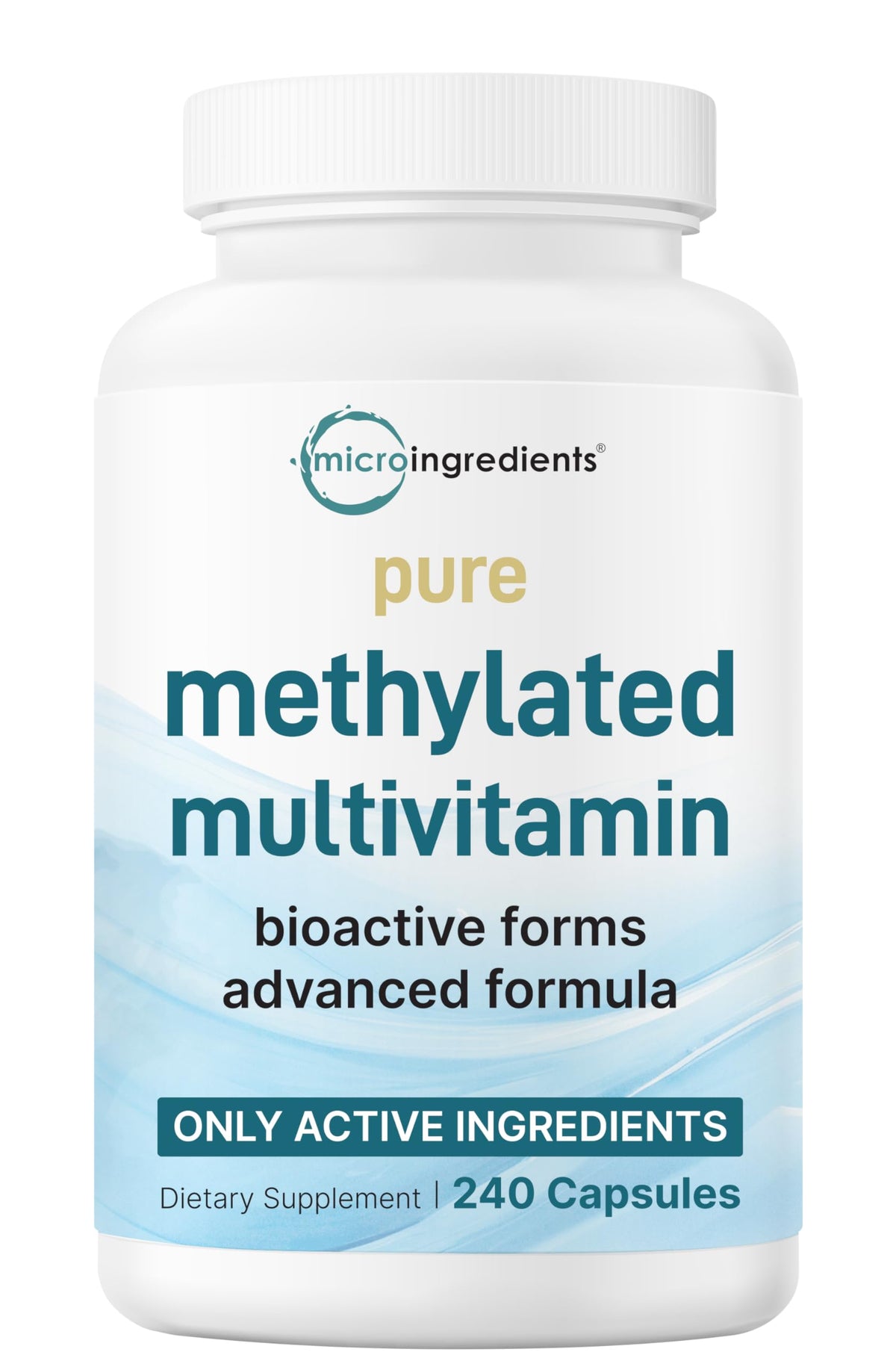 Micro Ingredients Pure Methylated Multivitamin bottle highlights a high-bioavailability daily wellness option.