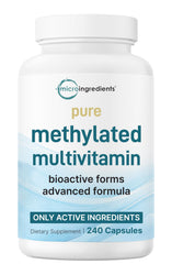 Micro Ingredients Pure Methylated Multivitamin bottle highlights a high-bioavailability daily wellness option.